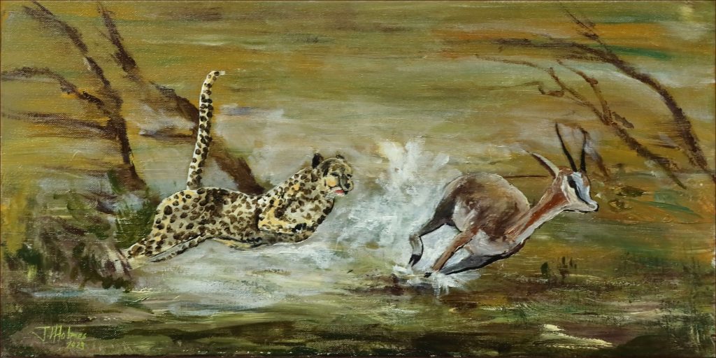 Serengeti-chase-John-Holmes-150-60-x-30cm-not-Framed-Acrylic