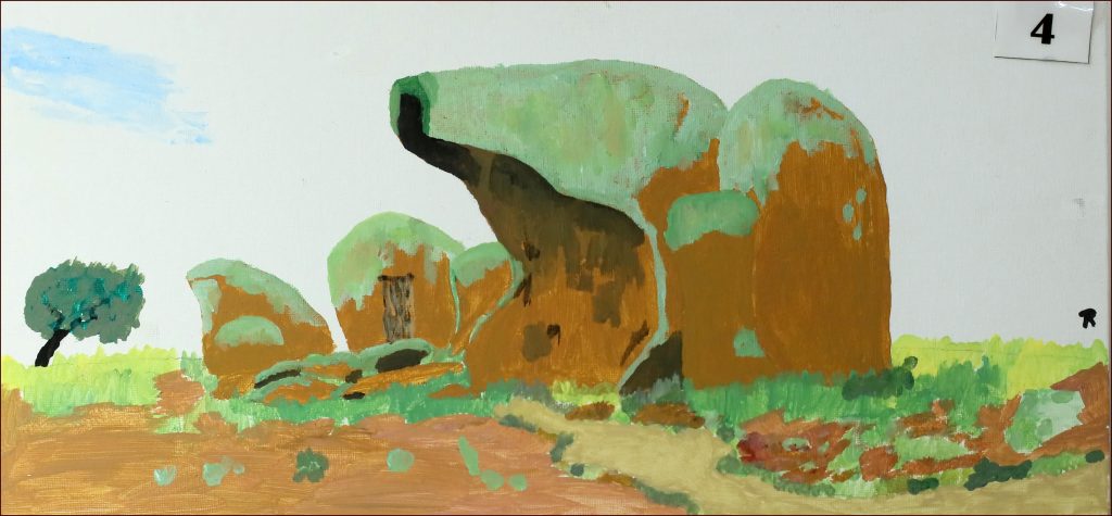 4 'Indigenous Rural' Ross Mierendorff $100 (41 x 30cm Not Framed) Acrylic - Redland Yurara Art Society