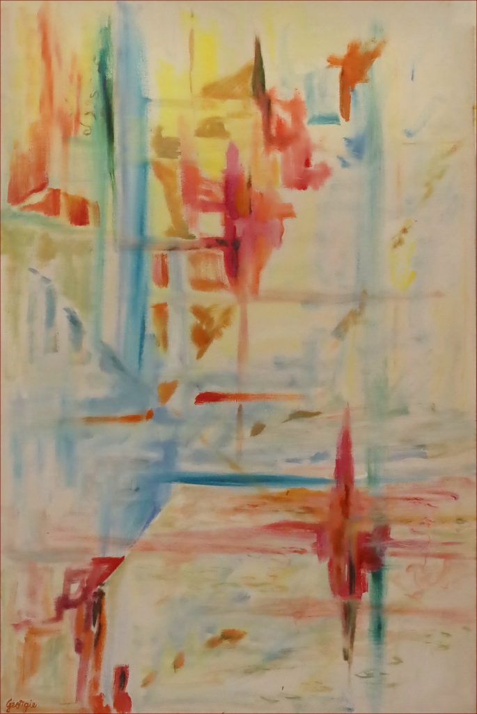 20 'In, Looking out, on a Rainy Day' Georgie Usher $650 (60 x 90cm Not Framed) Acrylic - Redland Yurara Art Society