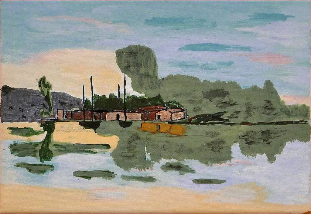 11  'Distant Lake' Ross Mierendorff $100 (33cm x 23cm Not Framed) Acrylic