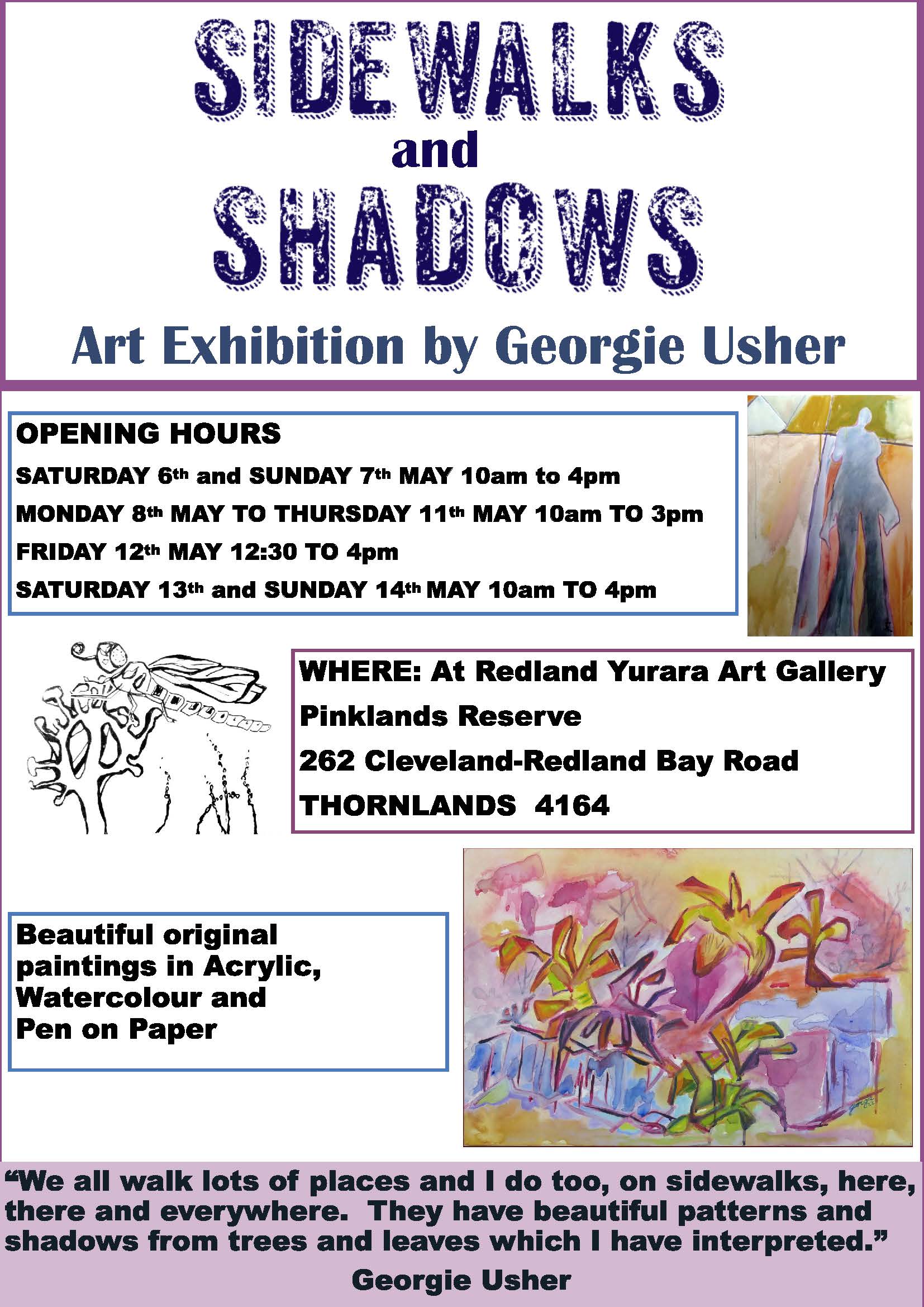 ‘Sidewalks and Shadows’ by Georgie Usher – May 2023 - Yurara Art Society