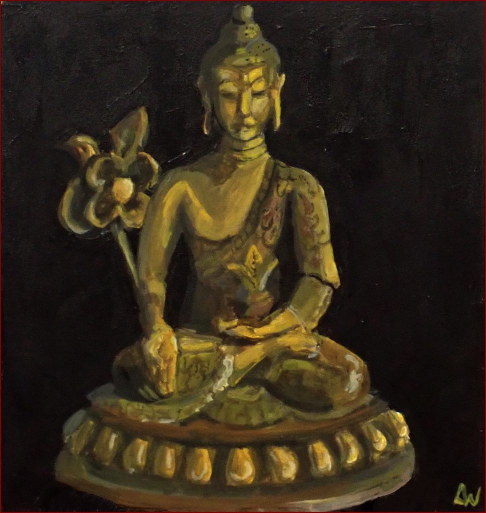 16 'Medicine Buddha' Lynne Wright $80 (15cm x 15cm DE) Acrylic - Redland Yurara Art Society