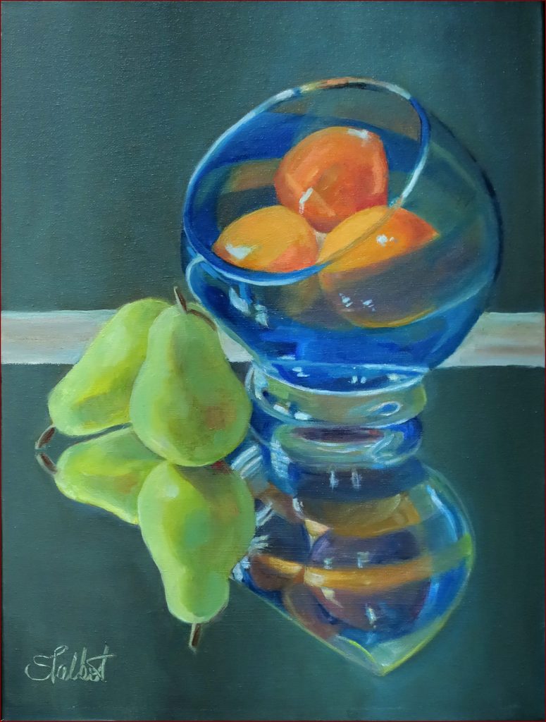 9 'Fruitbowl Reflection' Sharyn Talbot $225 (30cm x 40cm Framed) Oils - Redland Yurara Art Society