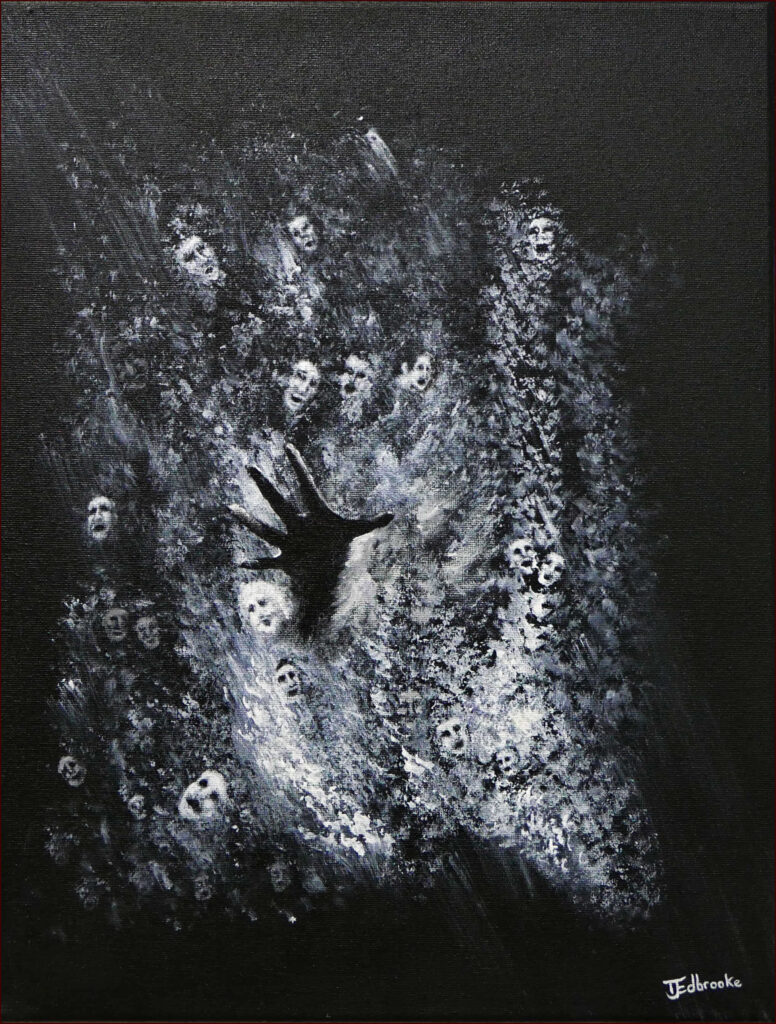 15 'Anxiety' by Tony Edbrooke, Acrylic, 35x45cm Not Framed, $95 - Abstracts Art Exhibition - Redland Yurara Art Society