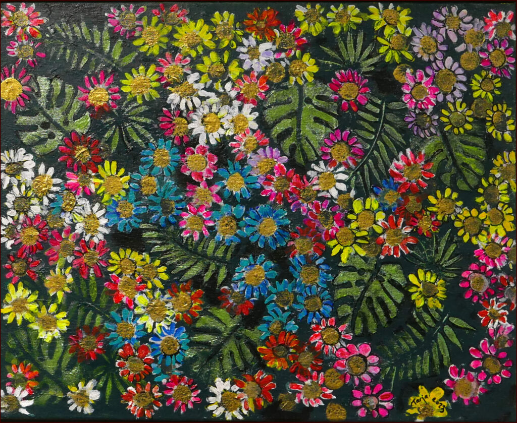 13 'Springtime' by Tarja Rantala, Acrylic, 52x42cm Framed, $90 - Holiday Art Exhibition - Redland Yurara Art Society