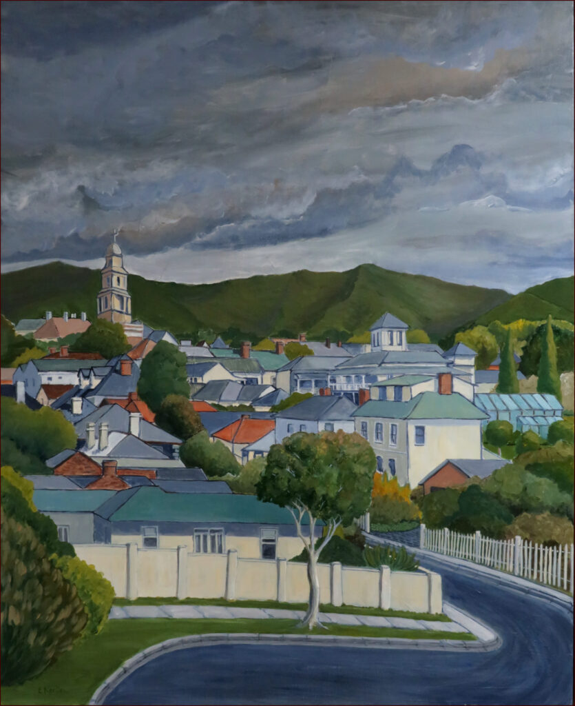 16 'Battery Point-Looking to St George's by Evelyn Kerlin, Acrylic, 92x102cm Framed, $750 - Holiday Art Exhibition - Redland Yurara Art Society