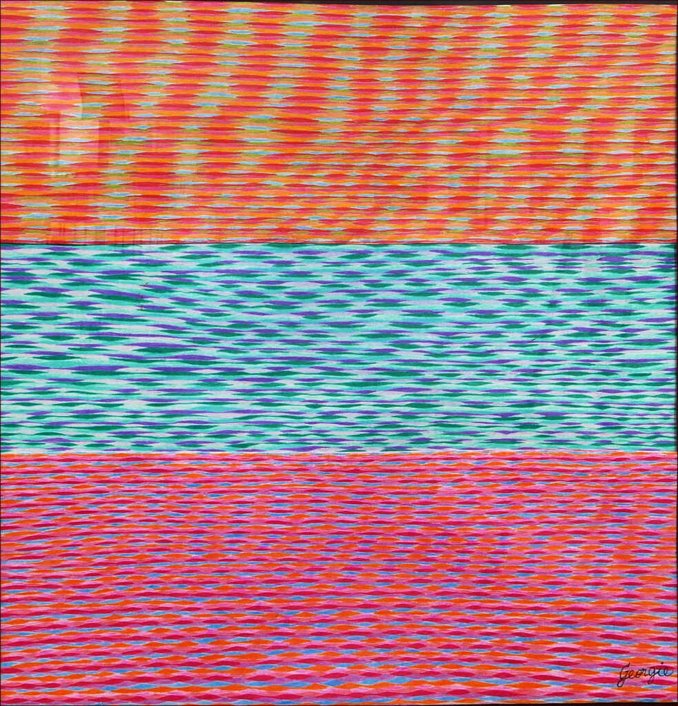 23 'Inexorable Ripples in Time' by Georgie Usher, Coloured Pencil, 52x46cm Framed, $420, Moreton Bay Exhibition - February 2024 - Redland Yurara Art Society