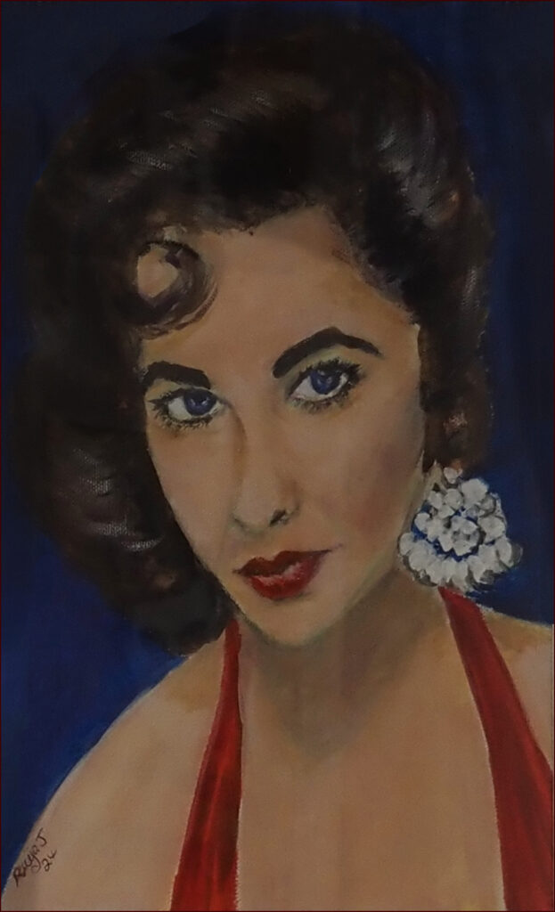 07_'Liz Taylor' by Raija Jantti, Acrylic, 20x29cm, Framed, $110 - April 2024_Redland-Yurara-Art-Society