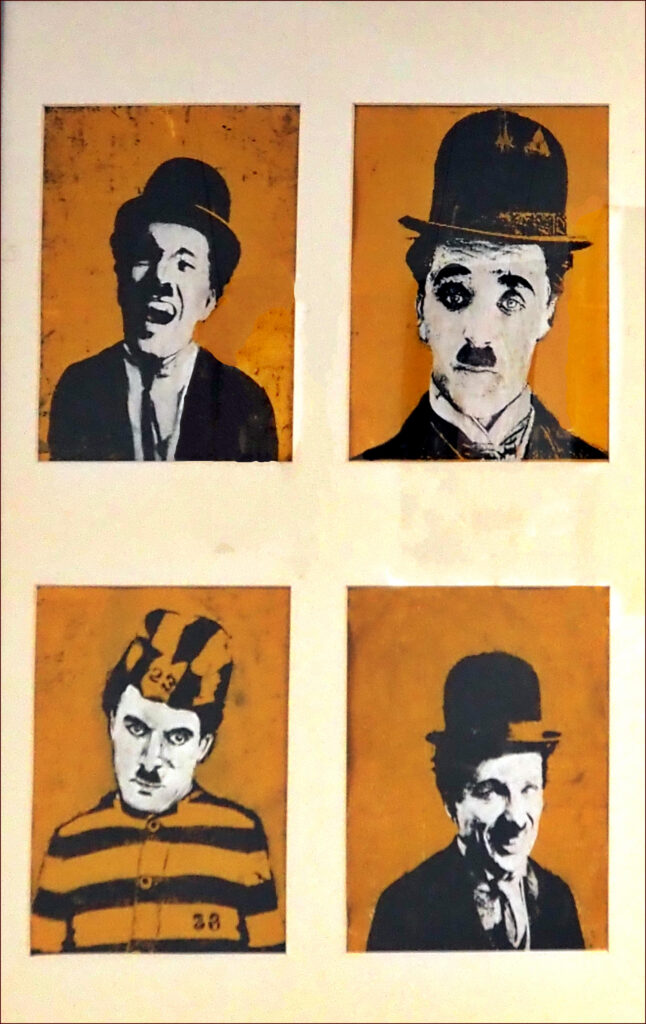 09_'Charlie Chaplin' by Sharyn Talbot, Gel Print Transfer, 60x72cm, Framed, $175 - April 2024_Redland-Yurara-Art-Society