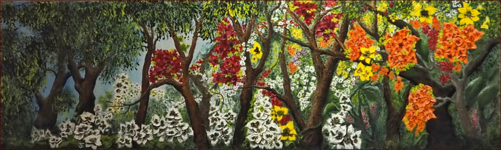 05 'Secret Garden' by Tony Edbrooke, Oils, 100x30cm, Not Framed, $85