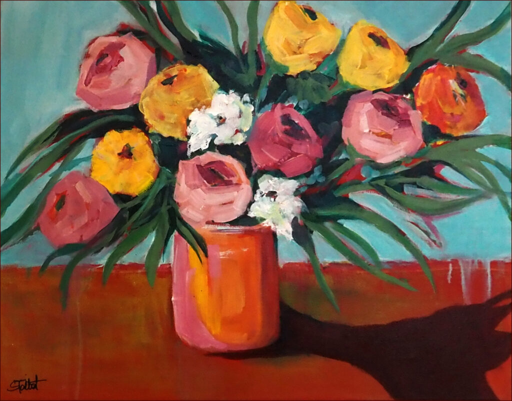 13 'Blast of Blooms 2' by Sharyn Talbot, Acrylic, 50x40cm, Not Framed, $160