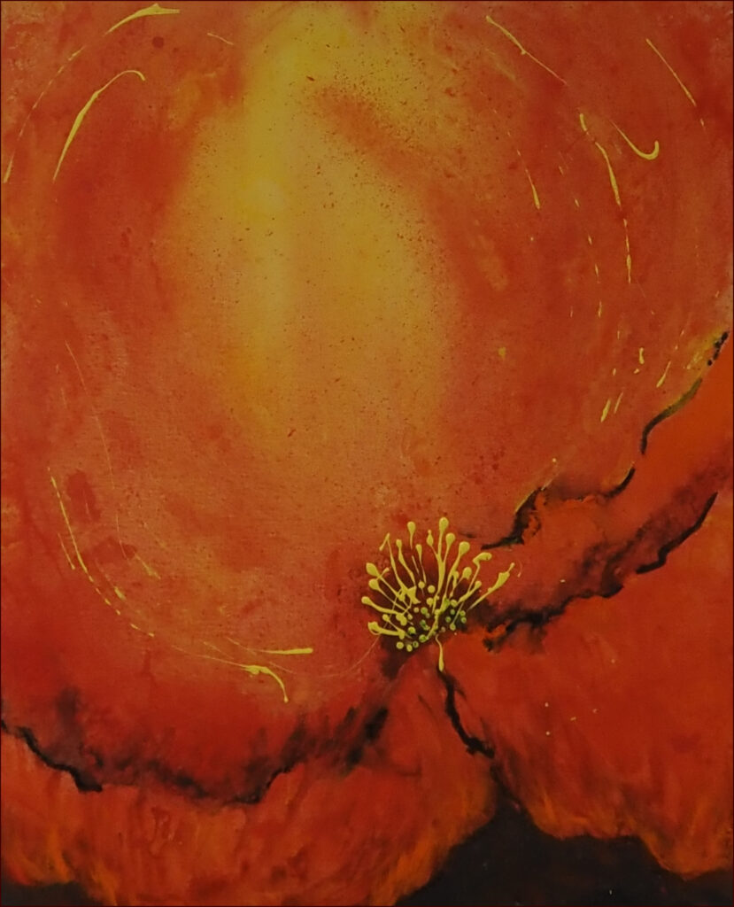 21 'Sunset Poppy' by Kathryn Ryan, Acrylic, 50x60cm, Not Framed, $175
