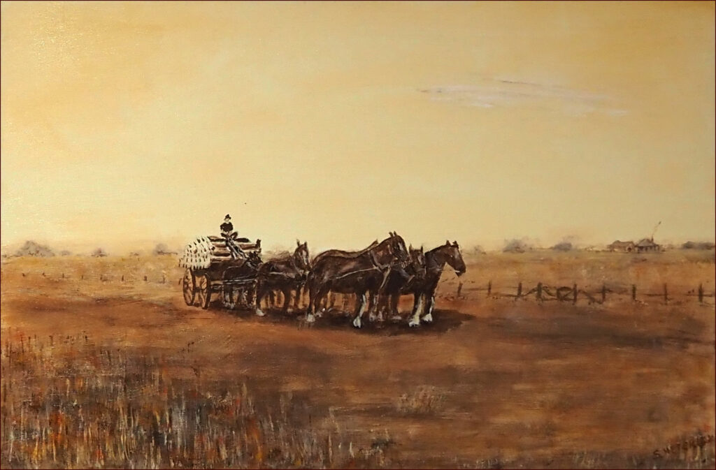 02 'Harvest Time at Bungaluke 2' by Sylvia Heterick, Acrylic, 77x51cm, Not Framed, Not For Sale