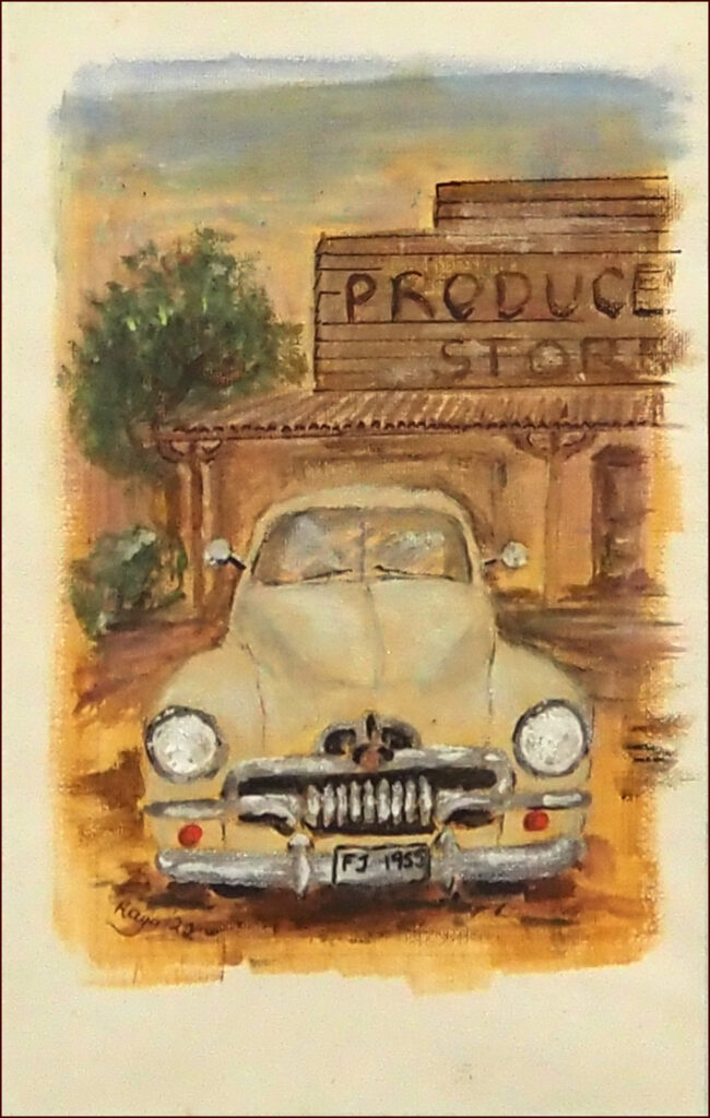 08 'FJ Holden' by Raija Jantti, Acrylic, 20x29cm, Framed, $80