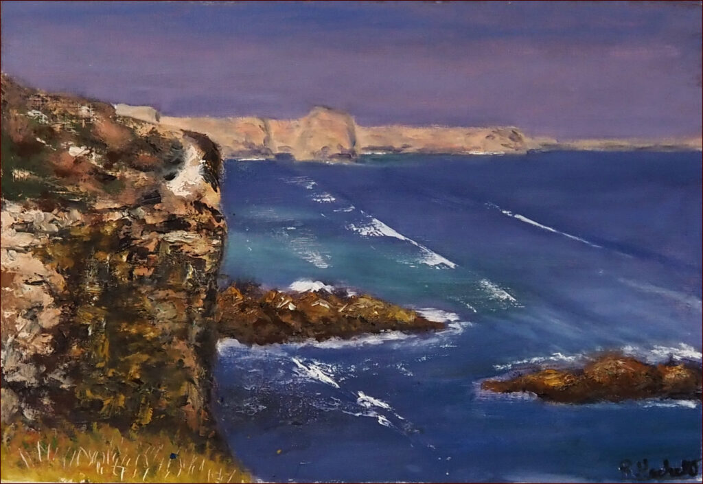 09 'Great Ocean Road' by Ray Hackett, Oils, 62x45cm, Framed, $450