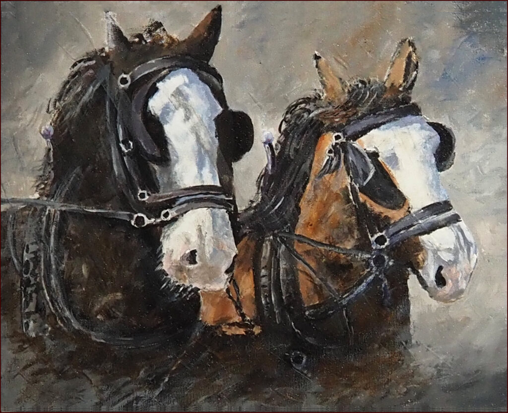 13 'Team Work' by Ray Hackett, Acrylic, 40x50cm, Framed, $400