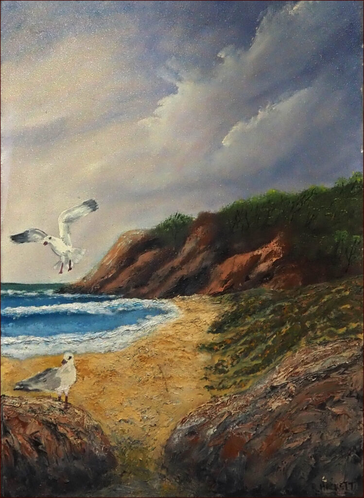 14 'I am Home' by Ray Hackett, Oils, 55x75cm, Not Framed, $400