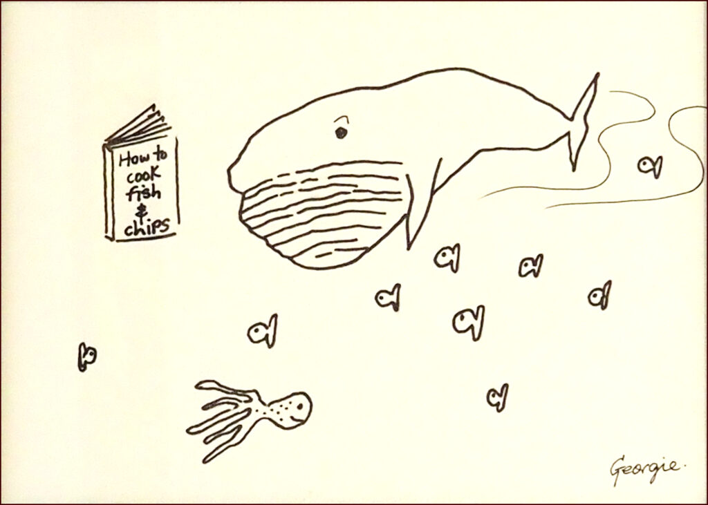 20 'How to Cook Fish & Chips' by Georgie Usher, Ink, 35x26cm, $60