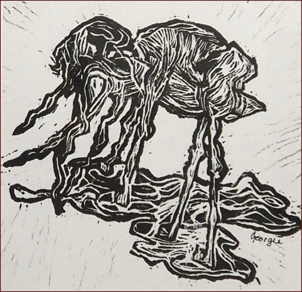 21 'Graceful Degradation' by Georgie Usher, Oils, 33x33cm, Framed, $130