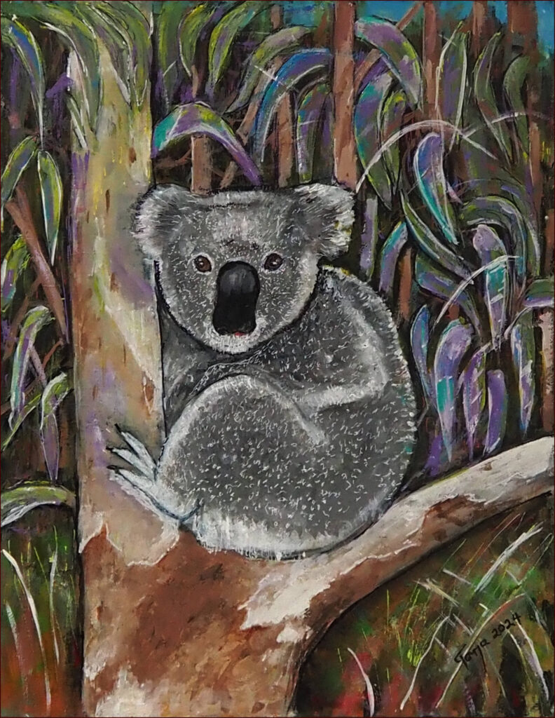 03 'Koala' by Tarja Rantala, Acrylic, 40x50cm, Framed, $180