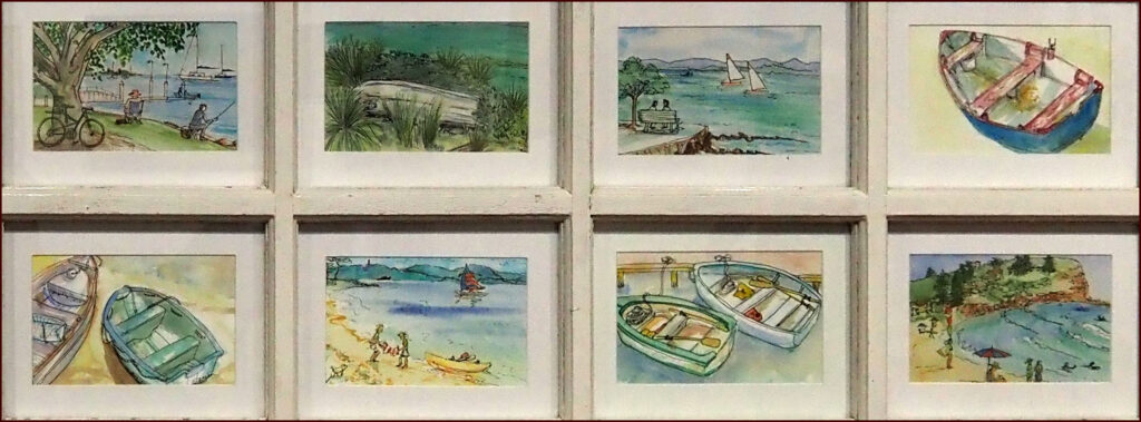 13 'Seas the Day' by Kathryn Ryan, Watercolour, 113x46cm, Framed, $999