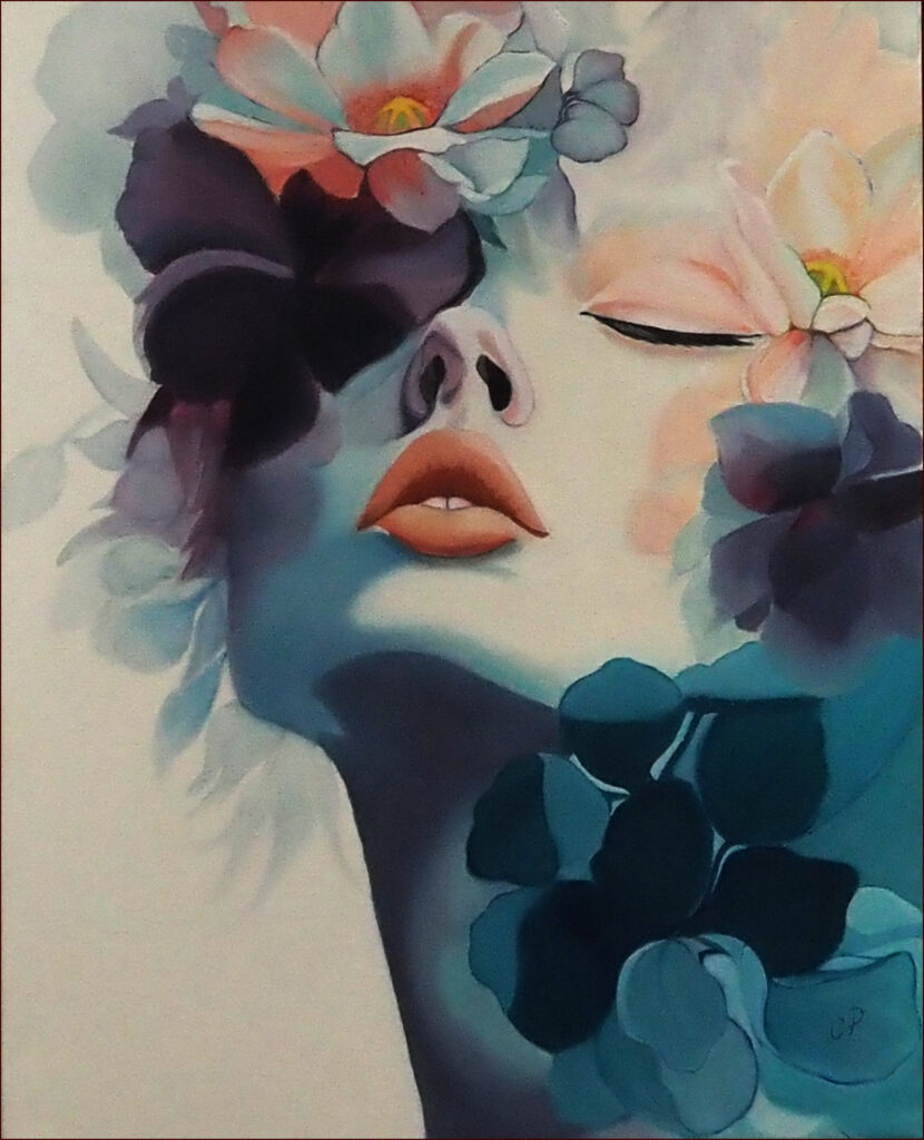 23 'Dreaming' by Christine Pugh, Oils, 40x50cm, Framed, $150