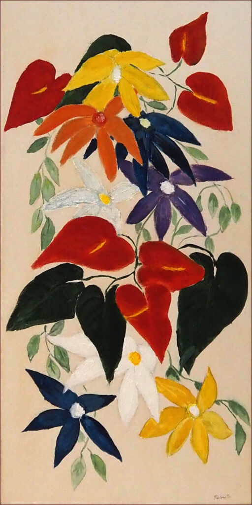 26 'Anthurium & Friends' by Rosie Sheehan, Acrylic, 30x60cm, Not Framed, $100