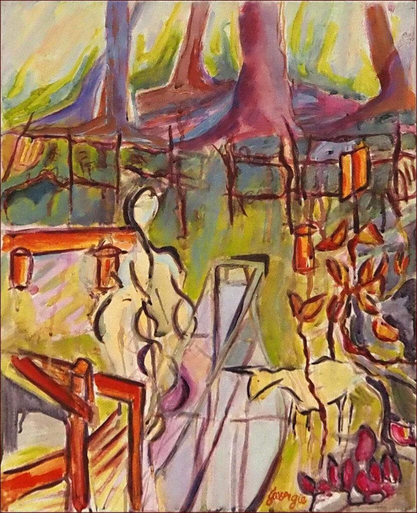 32 'Entrance' by Georgie Usher, Acrylic, 41x51cm, Not Framed, $320