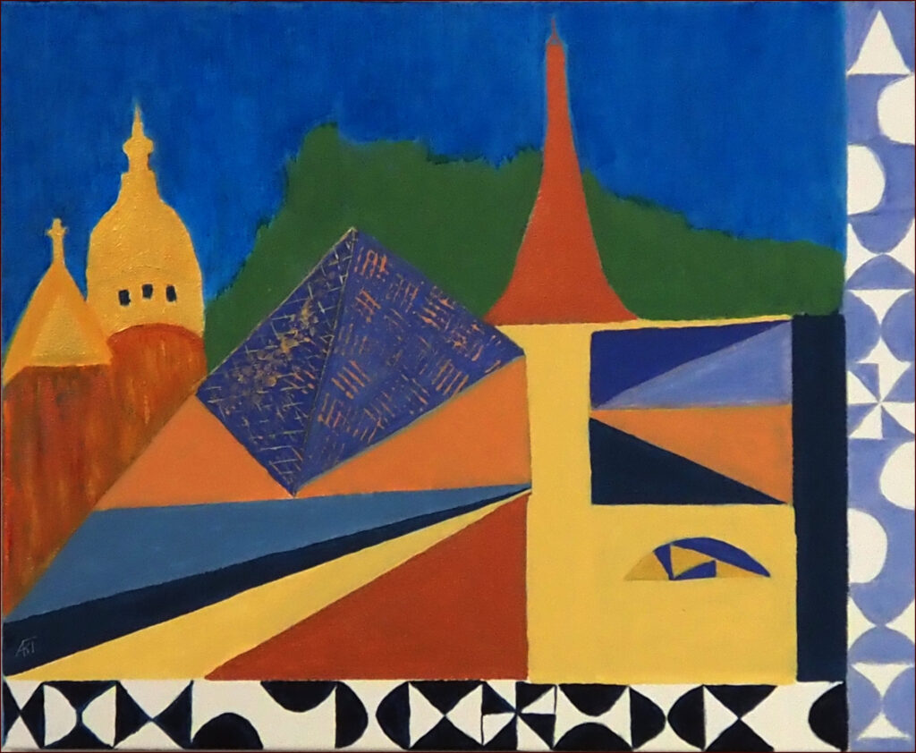 04 'Paris Influence' by Arja Tossavainen, Acrylic, 50x40cm, Not Framed, $140