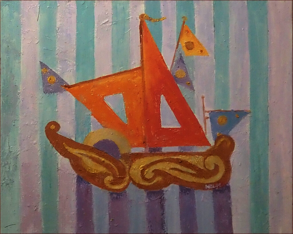 13 'Geomi Dreams' by Mary Kirkby, Oils, 40x51cm, Not Framed, $280