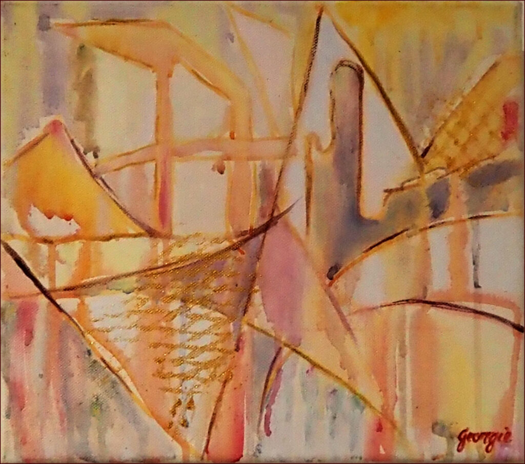 15 'City in the Sky' by Georgie Usher, Acrylic, 30x26cm, Not Framed, $180