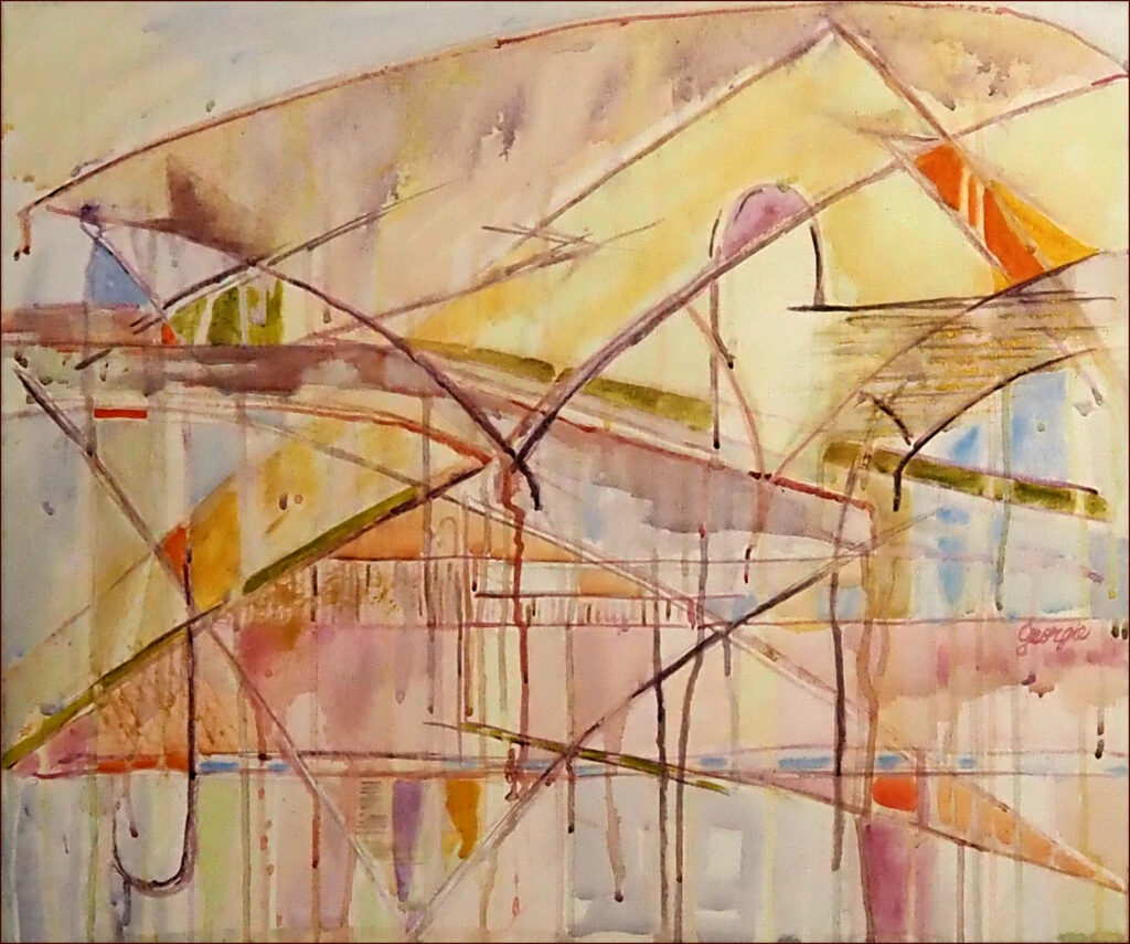 16 'Garden City in the Sky' by Georgie Usher, Acrylic, 61x51cm, Not Framed, $320