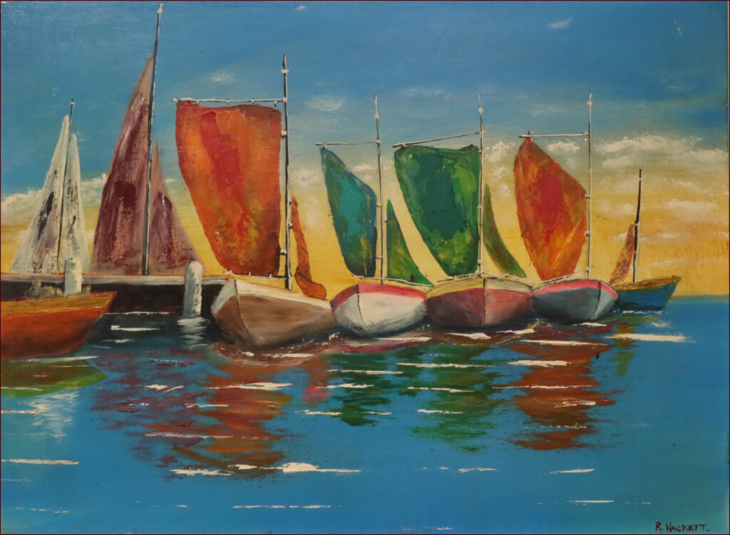 20 'Classic Boats' by Ray Hackett, Oils, 62x46cm, Framed, $200