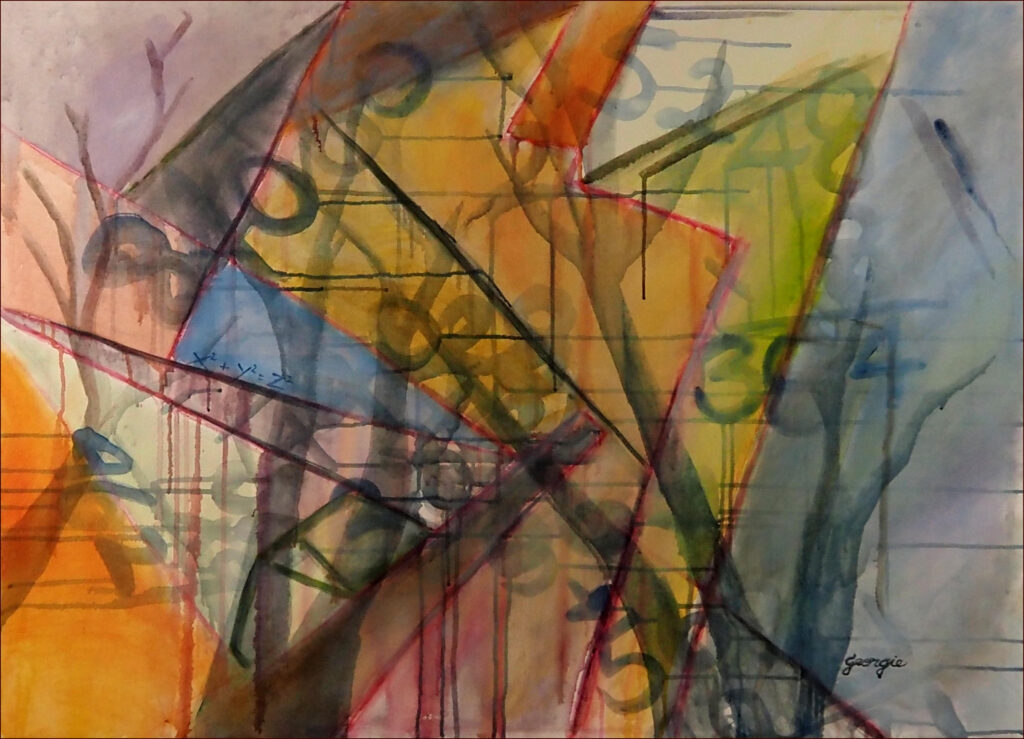 03 'Pythagoras' Theorum' by Georgie Usher, Acrylic, 102x78cm, Not Framed, $420