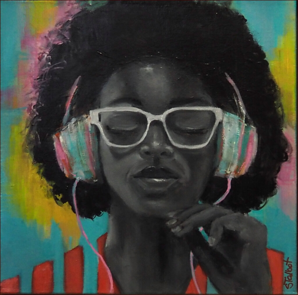 09 'Wired Emotions 1' by Sharyn Talbot, Oils & Acrylic, 30x30cm, Framed, $80