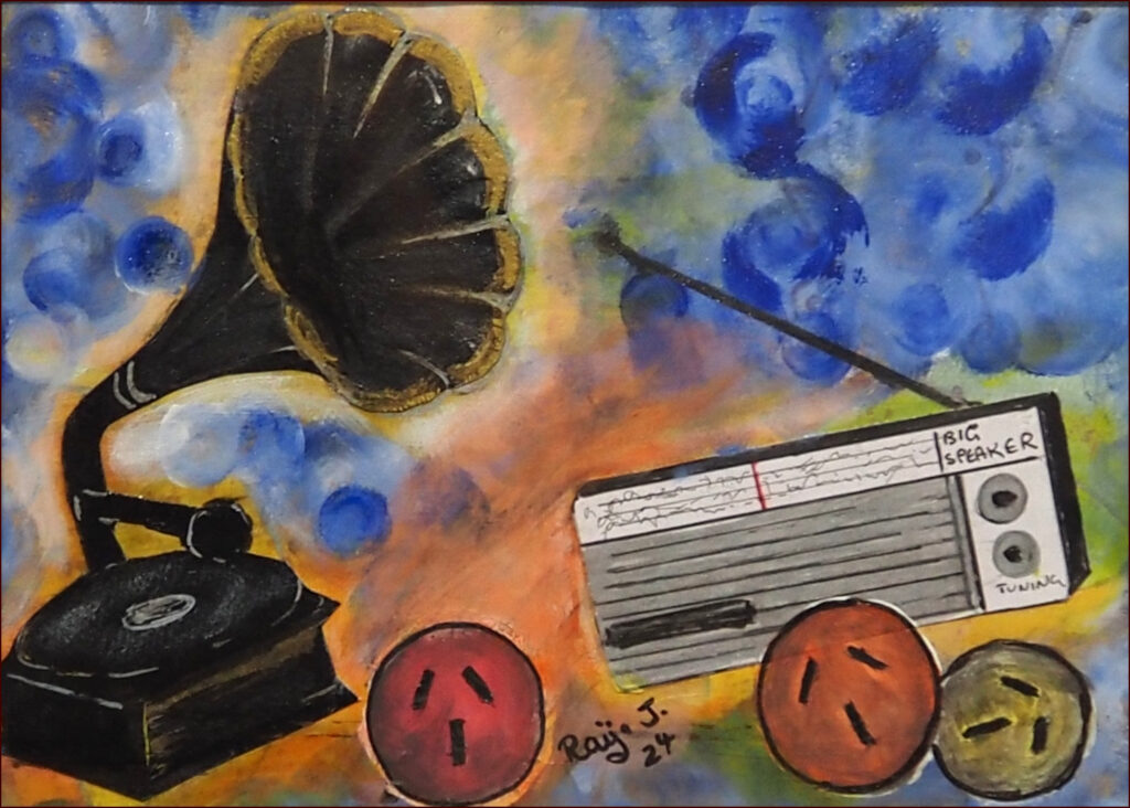 15 'Music' by Raija Jantti, Acrylic, 28x20cm, Not Framed, $80