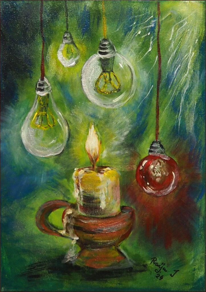 16 'Into the Light' by Raija Jantti, Acrylic, 30x40cm, Framed, $90