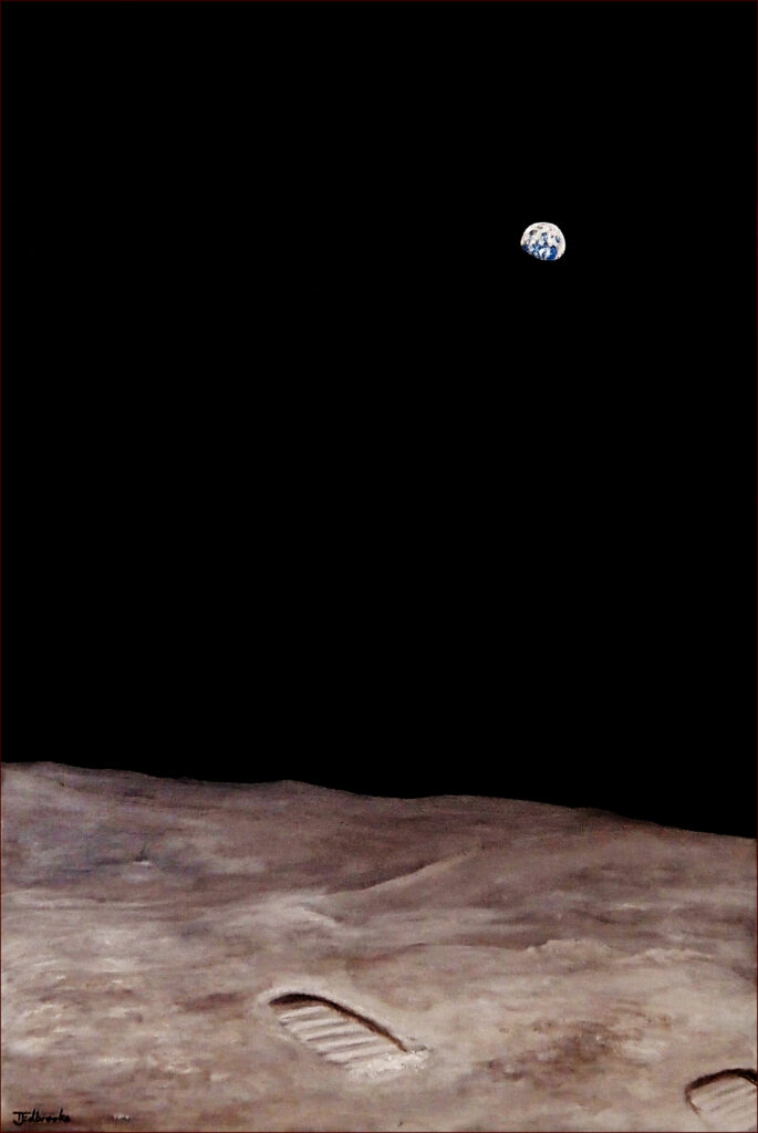 17 'One Giant Leap' by Tony Edbrooke, Acrylic, 51x76cm, Not Framed, $180