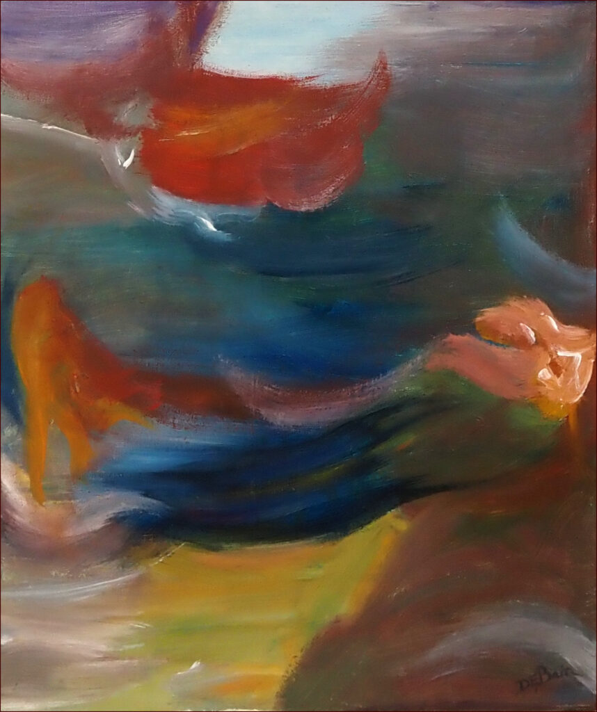 06 'Drifting', Danielle Bain, Acrylic, 50x61cm, Not Framed, $150