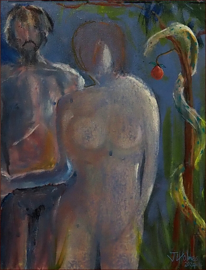 09 'Ceci n'est pas interdit', John L Holmes, Acrylic, 28x36cm, Framed, $200