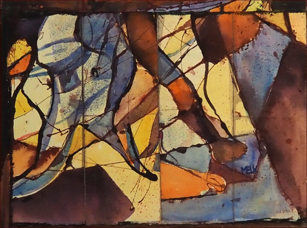 12 'Never stops', Mary Kirkby, Mixed Media 40x30cm, Not Framed, Not For Sale