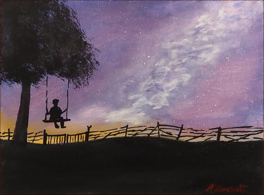 13 'A Millon Dreams', Ray Hackett, Acrylic, 30x25cm, Not Framed, $90