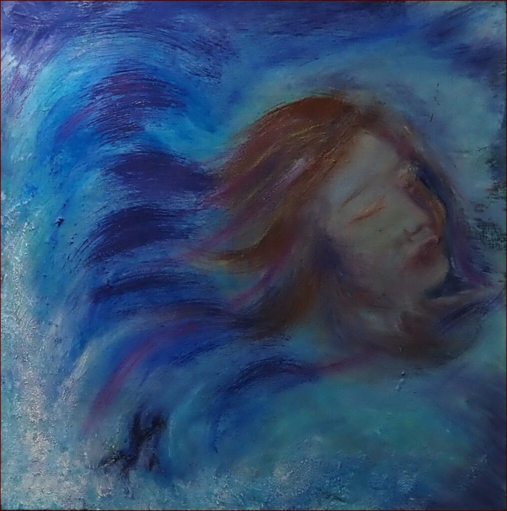 14 'Waves', Raija Jantti, Oils, 40x40cm, Not Framed, $80