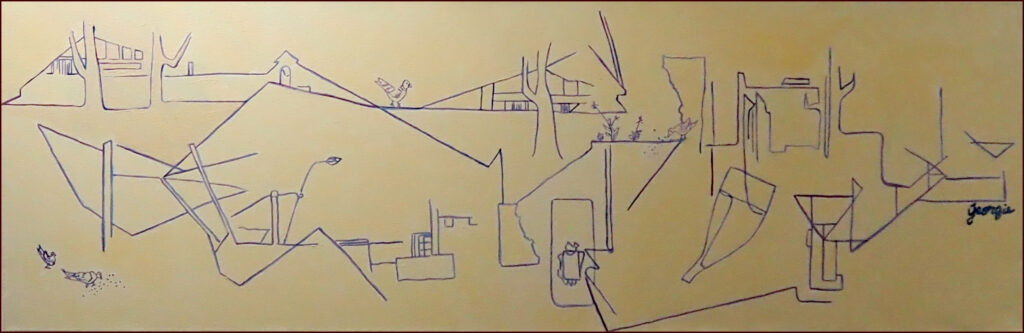 19 'Mind Lines', Georgie Usher, Acrylic, 91x30cm, Not Framed, $420