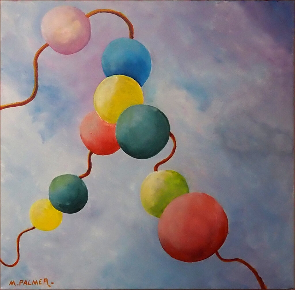 22 'Ping Pong', Mark Palmer, Acrylic, 60x60cm, Not Framed, $100