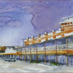 15 'Approaching Storm - Roma' - John L Holmes, Watercolour, 45x30cm, Framed, $495