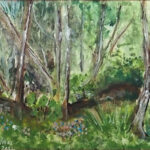 16 'Bushland at Yurara' - John L Holmes, Watercolour, 25x20cm, Framed, $165