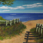 18 'Walk to Beach' - Ray Hackett, Oils, 67x48cm, Framed, $200