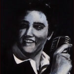 25 'Elvis the King' - Raija Jantti, Acrylic, 20x31cm, Framed, $140