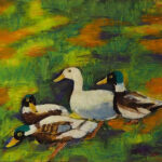 32 'Ducks' - Tarja Rantala, Acrylic, 31x31cm, Framed, $55